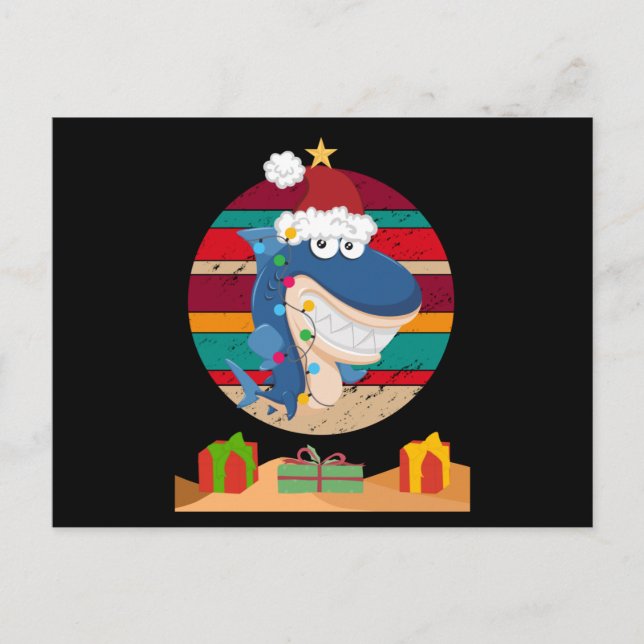 christmas tree shark postcard (Front)