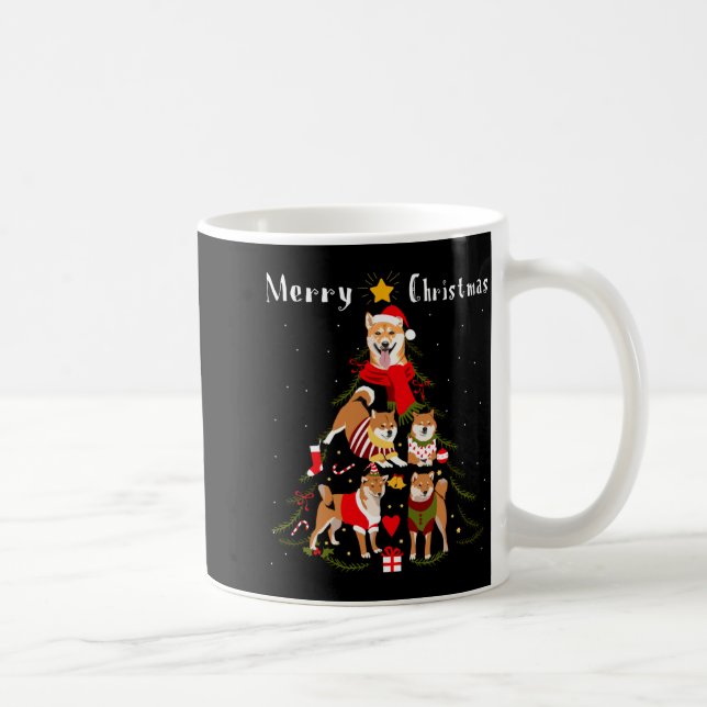 Christmas Tree Shiba Inu Lover Xmas Dog Owner New  Coffee Mug (Right)