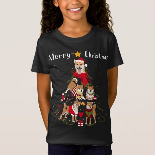 Christmas Tree Shiba Inu Lover Xmas Dog Owner New  T_Shirt