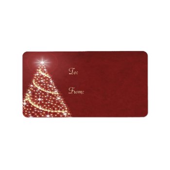 Christmas Tree Shimmer Label by rdwnggrl at Zazzle