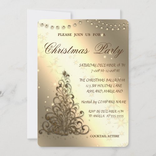 Christmas TreeShinyCorporate Christmas Party Invitation