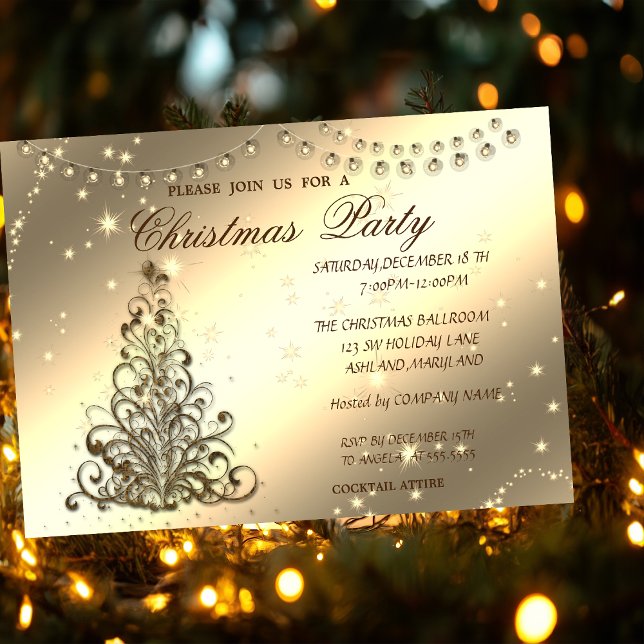 Christmas Tree,Shiny,Corporate Christmas Party, Invitation (Creator Uploaded)