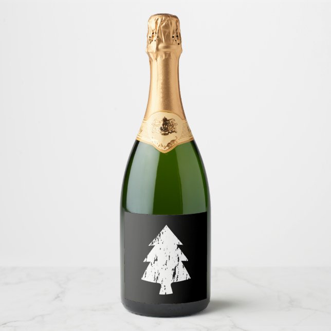 Christmas Tree Shirt Sparkling Wine Label (Front)
