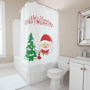 Christmas tree shower curtain