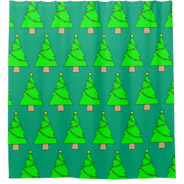 Christmas Tree Shower Curtain (Front)