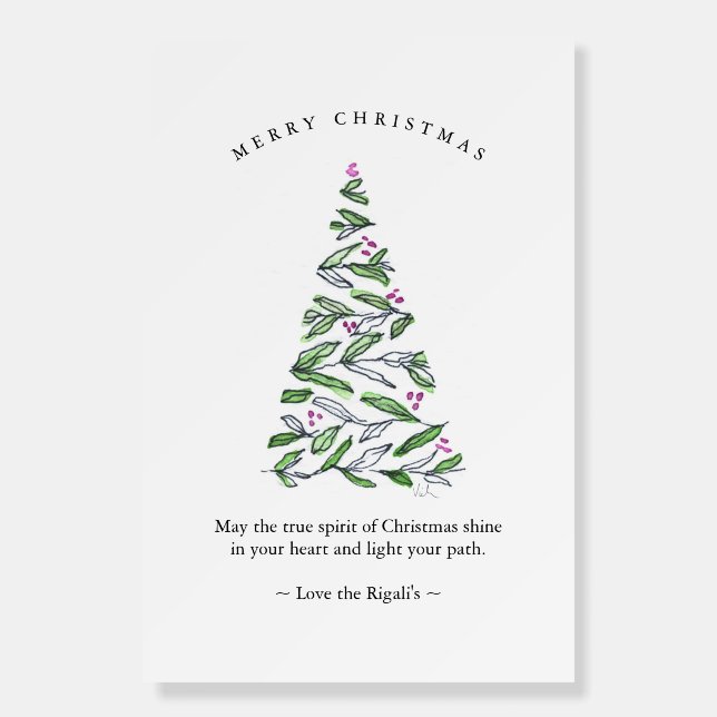 Christmas Tree Sign Watercolor  (Front)