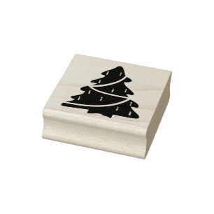 Christmas tree silhoette art stamp