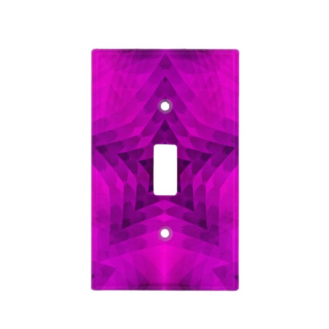 Christmas Tree Silhouette & Purple Star Gradient Light Switch Cover (Front)