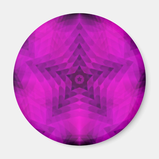 Christmas Tree Silhouette & Purple Star Gradient Magnet (Front)