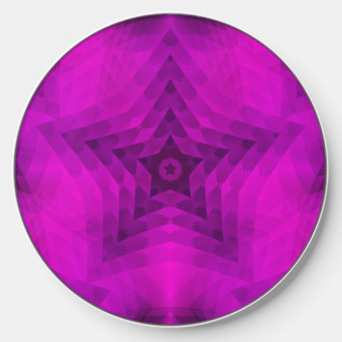 Christmas Tree Silhouette  Purple Star Gradient Wireless Charger