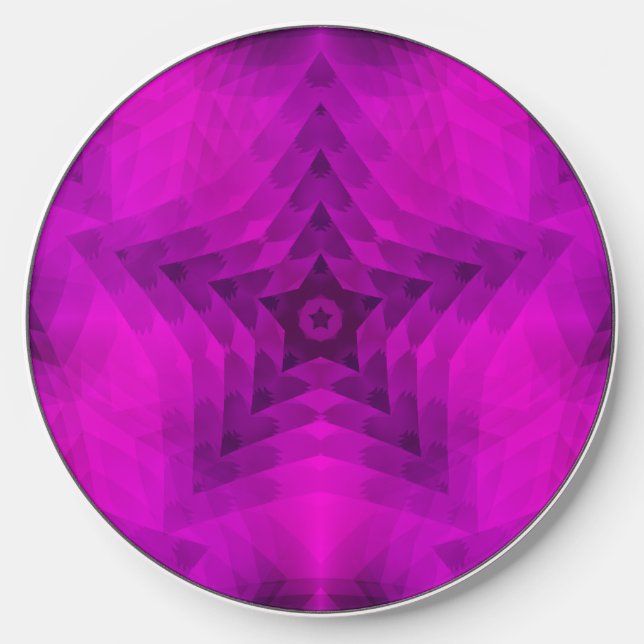 Christmas Tree Silhouette & Purple Star Gradient Wireless Charger (Front)