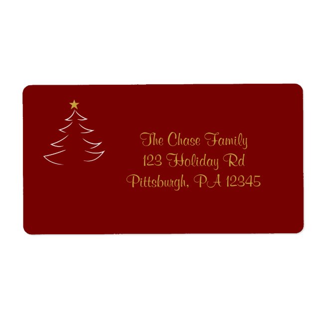 Christmas Tree Silhouette shipping Label (Front)