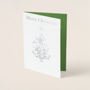 Christmas Tree Silver Foil Card