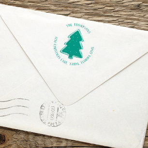 Christmas Tree Simple Return Address Cute Holiday Self-inking Stamp