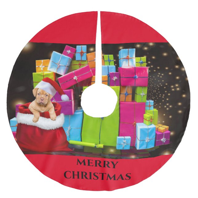 Christmas tree skirt. brushed polyester tree skirt (Front)