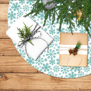 Christmas tree skirt, snow flakes design brushed polyester tree skirt