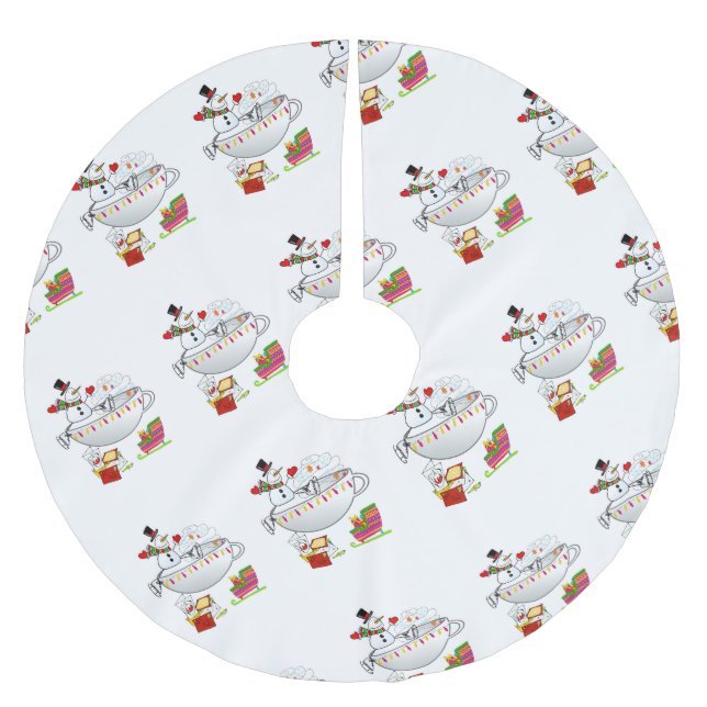 Christmas Tree Skirt Snowman  (Front)