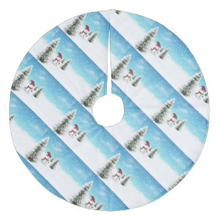 Christmas Tree Skirt/Snowman Fleece Tree Skirt