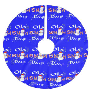 Christmas Tree Skirt Snowman Snow days