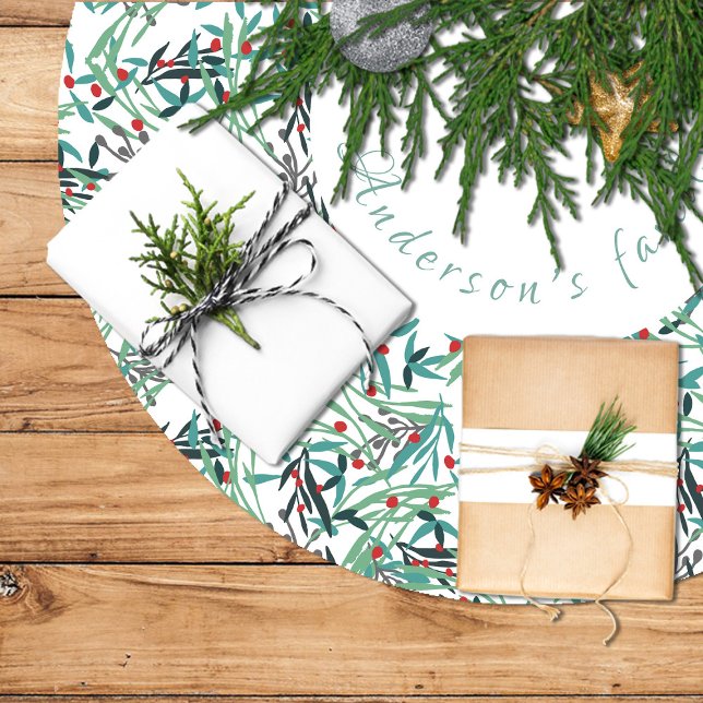 Christmas Tree Skirt with Acebo Design (Christmas Tree Skirt with Acebo Design)