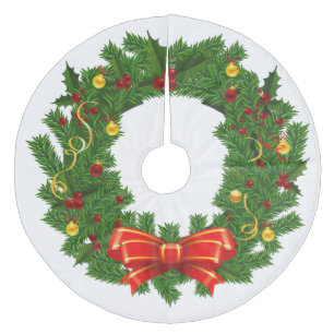 Christmas Tree Skirt/Wreath Fleece Tree Skirt