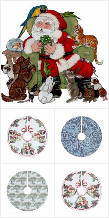 CHRISTMAS TREE SKIRTS with RABBITS and ANIMALS