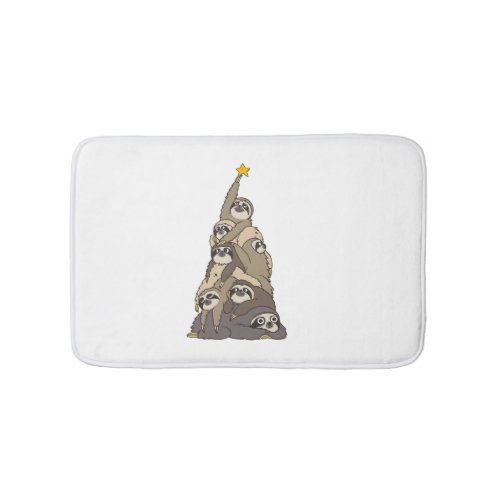 Christmas Tree Sloths  Bath Mat