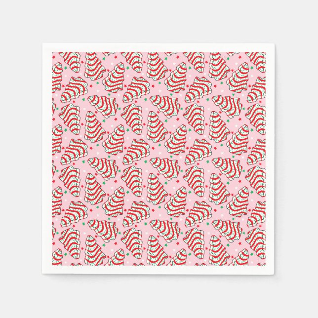 Christmas Tree Snack Cake Paper Plates Napkins (Front)