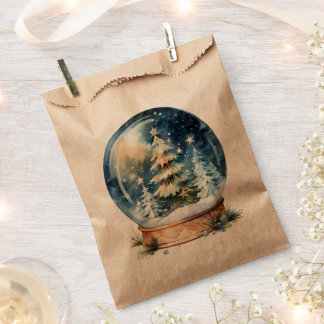 Christmas Tree Snow Globe Favor Bag