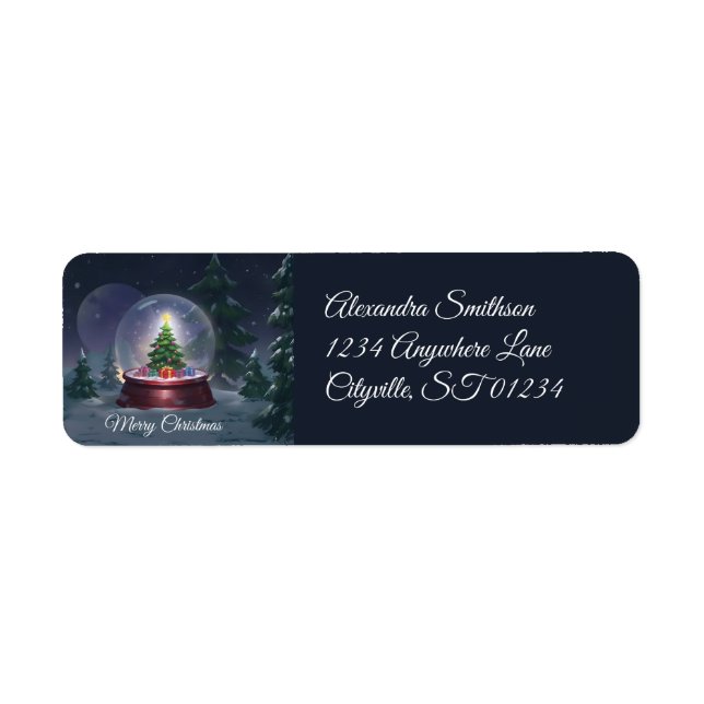 Christmas Tree Snow Globe  Label (Front)