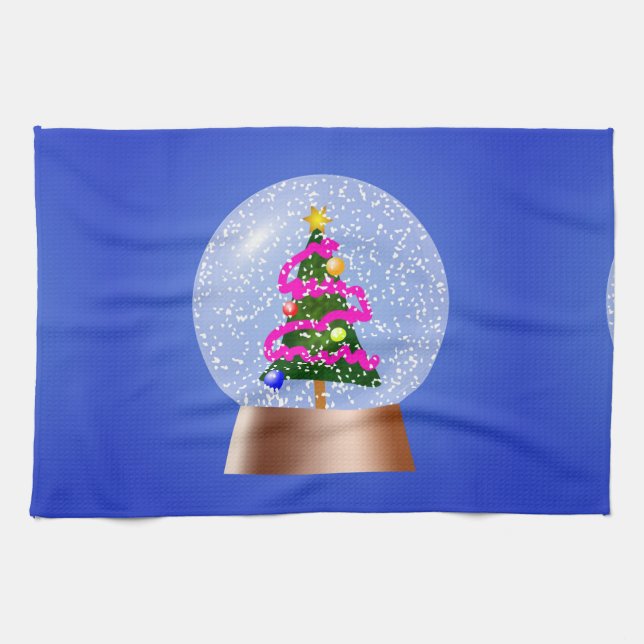 Christmas Tree Snow Globe Towel (Horizontal)