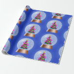 Christmas Tree Snow Globe Wrapping Paper