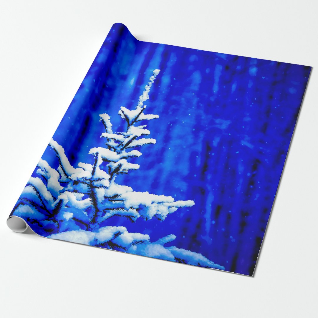 Christmas Tree, Snow, Magic Night Wrapping Paper Zazzle