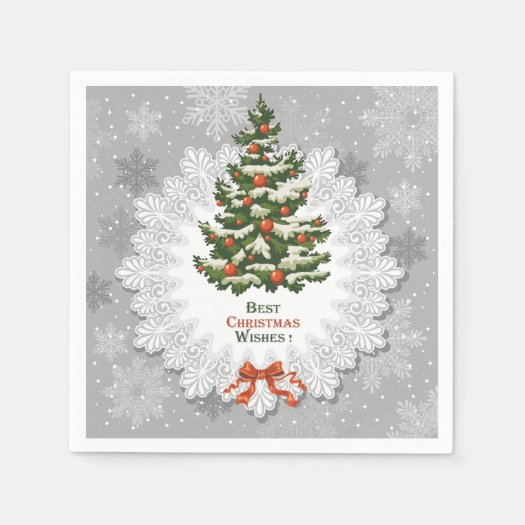 Christmas Tree, Snowflake and Red Christmas Balls