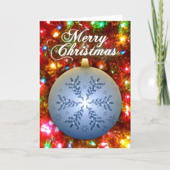 Christmas Tree Snowflake (Blue) Ornament Card