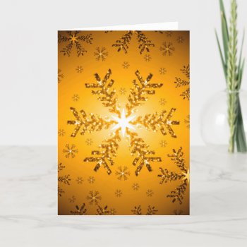 Christmas Tree Snowflake (Gold) Holiday Card