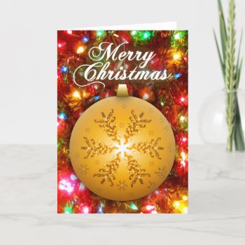 Christmas Tree Snowflake (Gold) Ornament Card