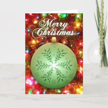 Christmas Tree Snowflake (Green) Ornament Card