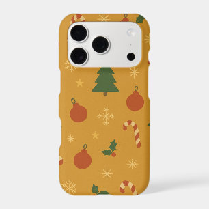 Christmas Tree, Snowflake & Holly Repeating iPhone 17 Pro Case