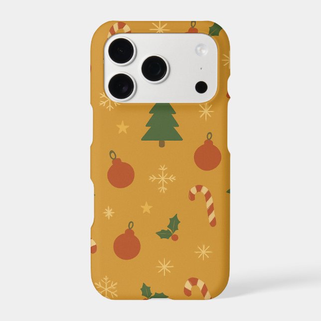 Christmas Tree, Snowflake & Holly Repeating  Case-Mate iPhone Case (Back)