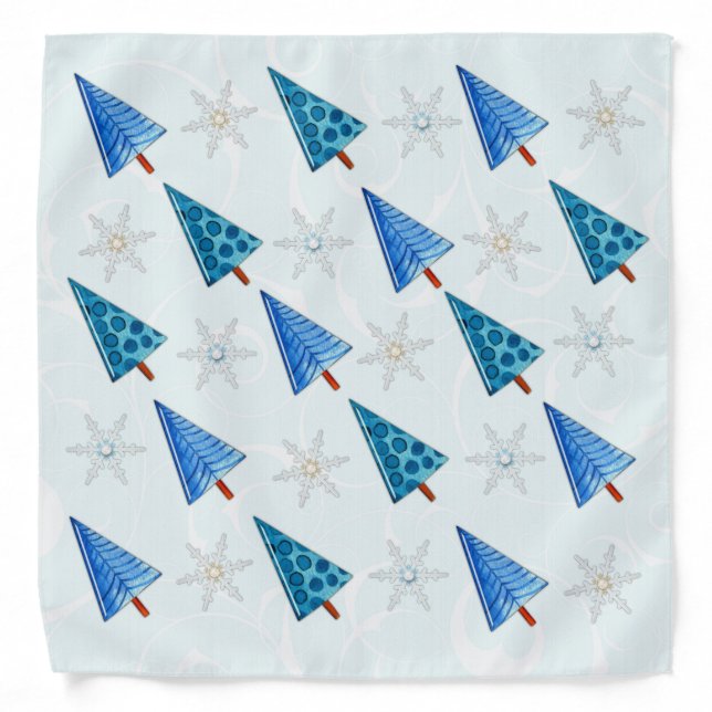 Christmas Tree & Snowflake Jeweled Bandana (Front)