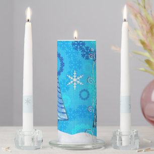 Christmas Tree & Snowflake Jeweled Unity Candle Set