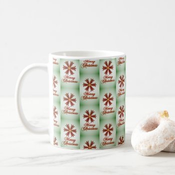Christmas Tree Snowflake Merry Christmas (Green) Coffee Mug