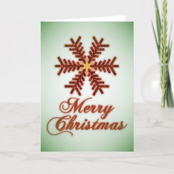 Christmas Tree Snowflake Merry Christmas (Green) Holiday Card