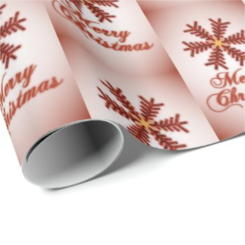 Christmas Tree Snowflake Merry Christmas (Red) Wrapping Paper