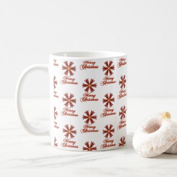 Christmas Tree Snowflake Merry Christmas (White) Coffee Mug