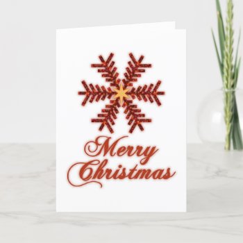 Christmas Tree Snowflake Merry Christmas (White) Holiday Card