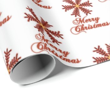 Christmas Tree Snowflake Merry Christmas (White) Wrapping Paper