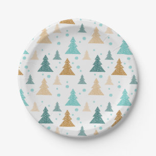 Christmas tree snowflake paper plates