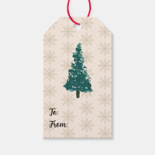 Christmas Tree Snowflake Pattern Gift Tags